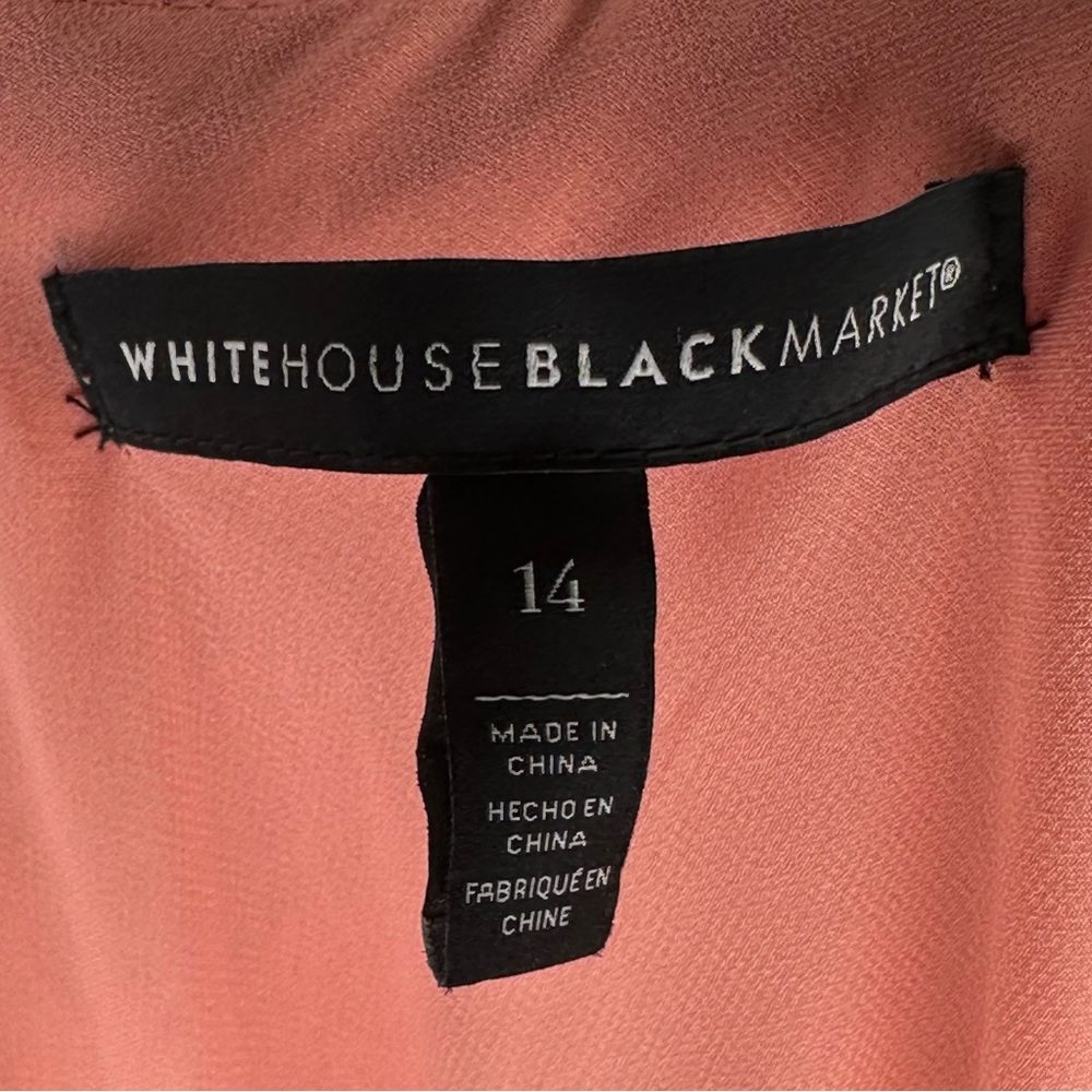 NW/OT White House Black Market One-Shoulder Pleated Midi Dress Peach Dahlia - Picture 8 of 11